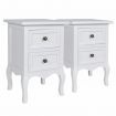 Nightstands 2 pcs with 2 Drawers MDF White