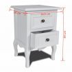 Nightstands 2 pcs with 2 Drawers MDF White