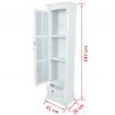 Chic Bookcase Cabinet with 3 Shelves White Wooden