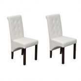 Dining Chairs 2 pcs Artificial Leather White