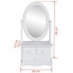 Vanity Makeup Table with Oval Swing Mirror MDF