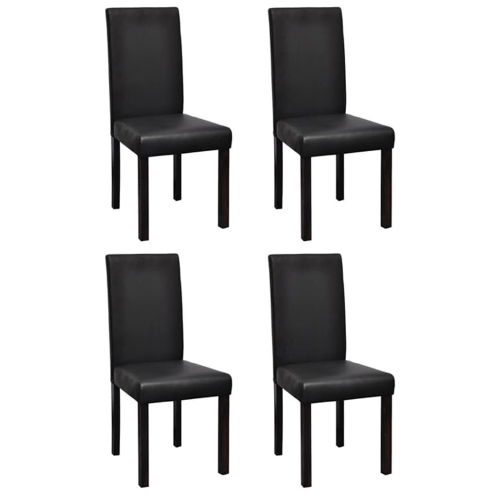 Dining Chairs 4 pcs Black Faux Leather