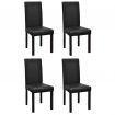 Dining Chairs 4 pcs Black Faux Leather