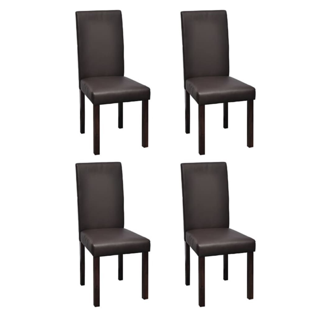 Dining Chairs 4 pcs Brown Faux Leather