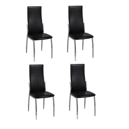 Dining Chairs 4 pcs Artificial Leather Black