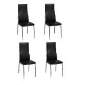 Dining Chairs 4 pcs Artificial Leather Black