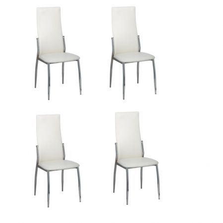 Dining Chairs 4 pcs Artificial Leather White