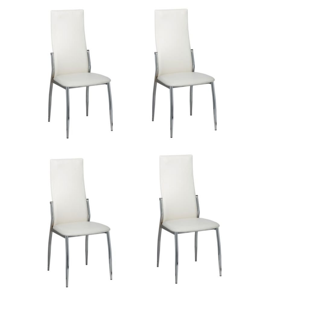 Dining Chairs 4 pcs Artificial Leather White