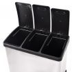 Recycling Pedal Bin Garbage Trash Bin Stainless Steel 3x8 L