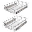 Pull-Out Wire Baskets 2 pcs Silver 400 mm