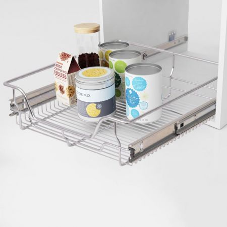 Pull Out Wire Baskets 2 Pcs Silver 500 Mm Crazy Sales