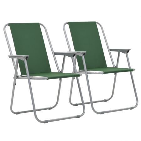 Folding Camping Chairs 2 pcs 52x59x80 cm Green Folding Camping Chairs 2 pcs 52x59x80 cm Green