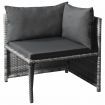 6 Piece Garden Lounge Set with Cushions Poly Rattan Grey