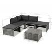 6 Piece Garden Lounge Set with Cushions Poly Rattan Grey