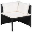 6 Piece Garden Lounge Set with Cushions Poly Rattan Black