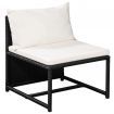 6 Piece Garden Lounge Set with Cushions Poly Rattan Black