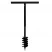 Ground Drill with Handle Auger Bit 120 mm Double Spirals Steel Black