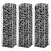 Gabion Set 3 pcs Galvanised Wire 25x25x100 cm