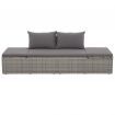 Garden Bed Grey 195x60 cm Poly Rattan