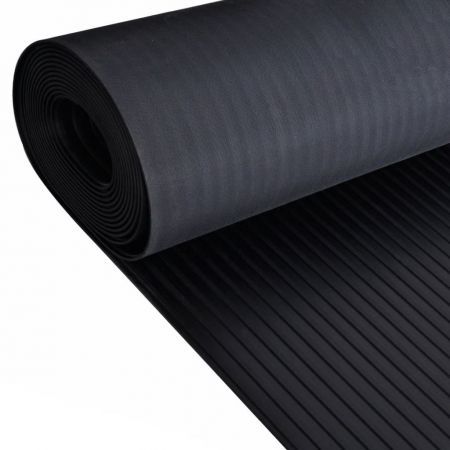 Rubber Floor Mat Anti-Slip 5 x 1 m Broad Ribbed
