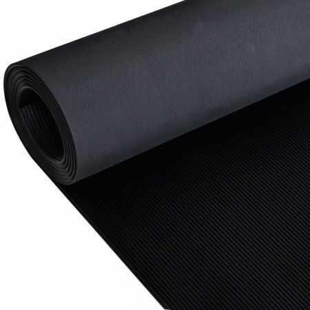 Rubber Floor Mat Anti-Slip 2 x 1 m Fine Ribbed