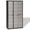 Garden Storage Cabinet with 4 Shelves Black and Grey