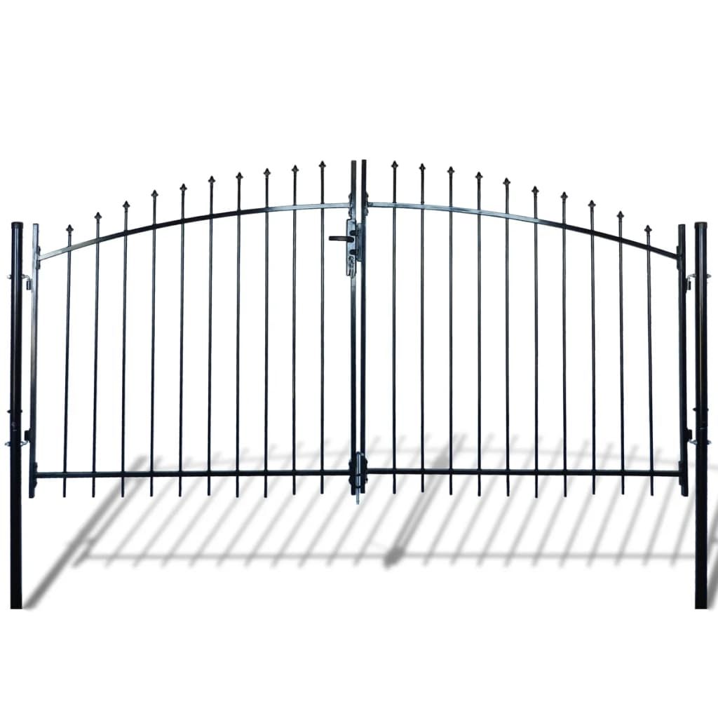 Double Door Fence Gate with Spear Top 300 x 175 cm