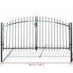 Double Door Fence Gate with Spear Top 300 x 175 cm