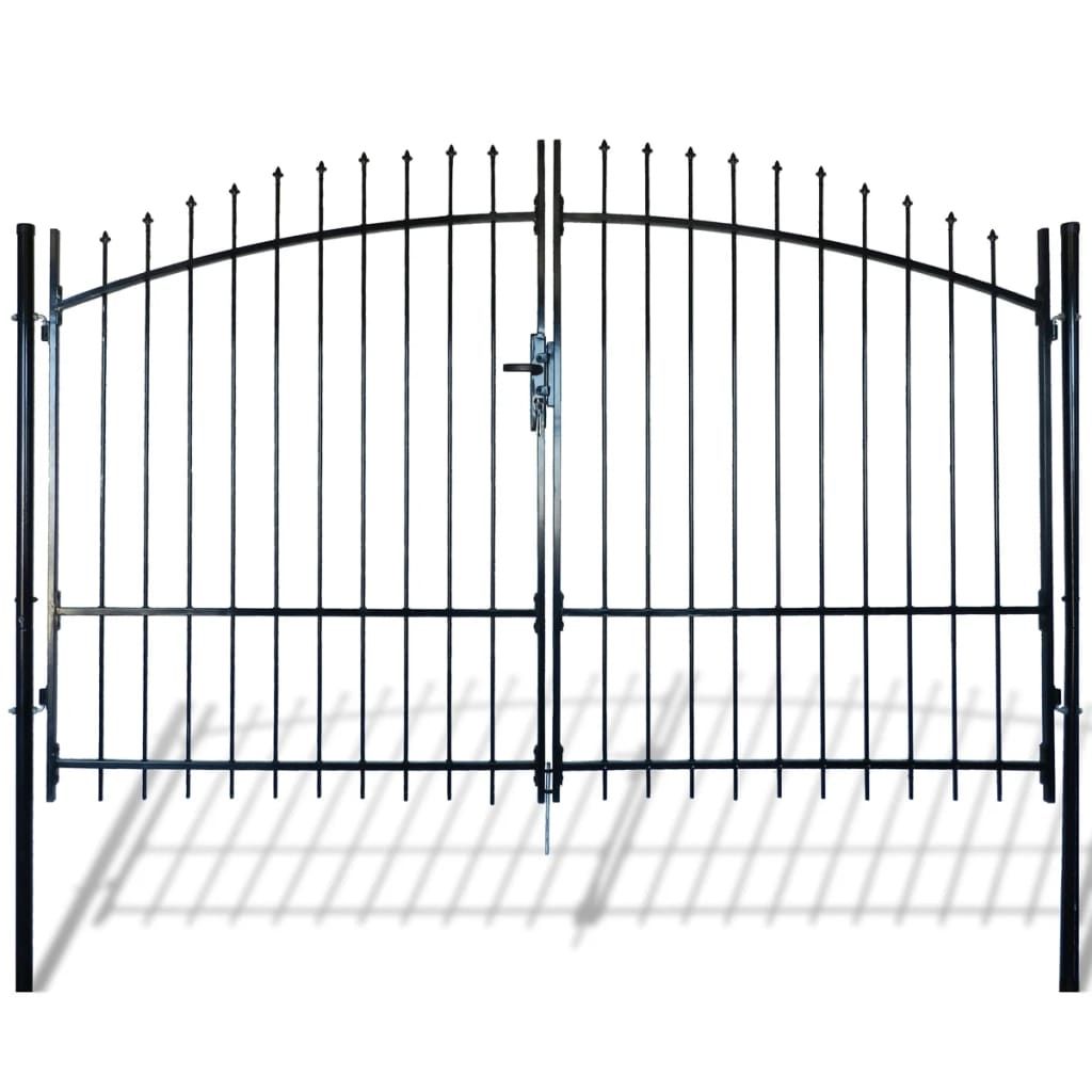 Double Door Fence Gate with Spear Top 300 x 248 cm