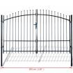 Double Door Fence Gate with Spear Top 300 x 248 cm