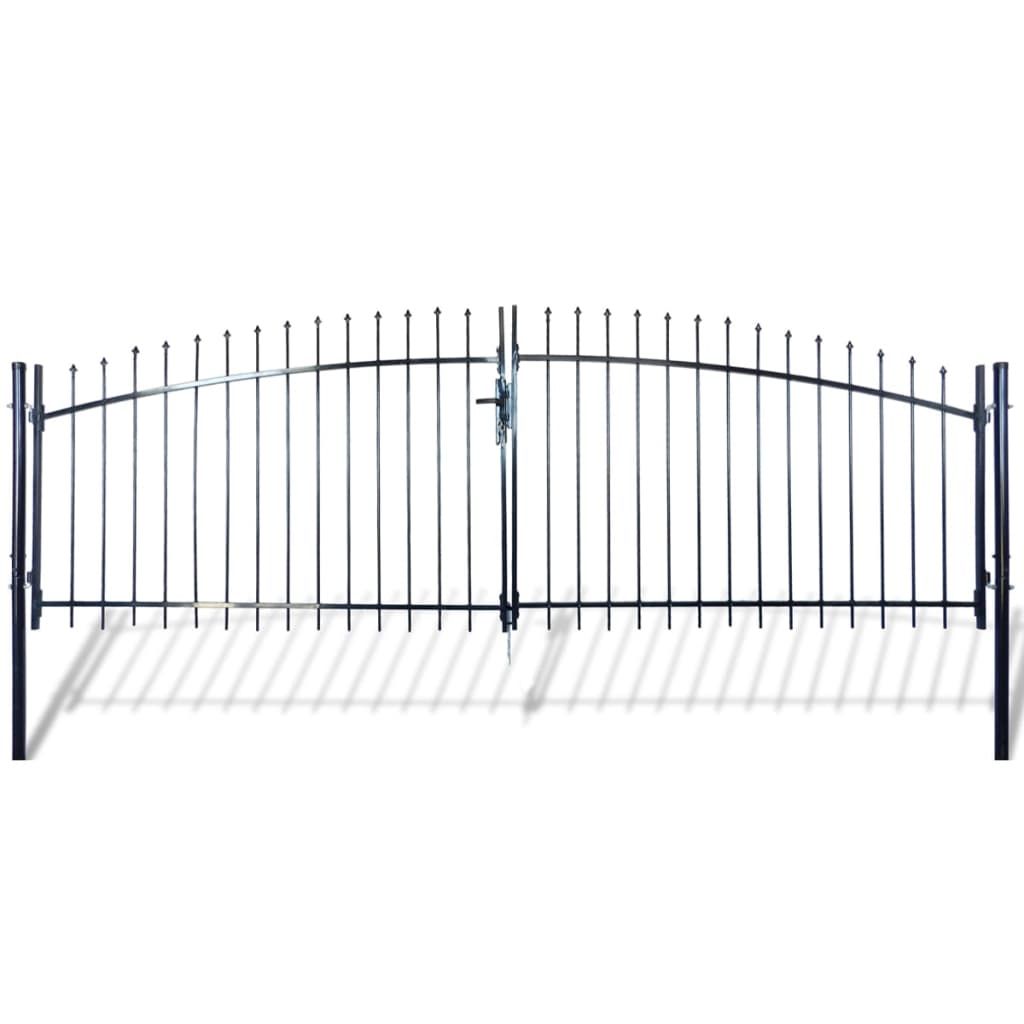 Double Door Fence Gate with Spear Top 400 x 175 cm