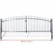 Double Door Fence Gate with Spear Top 400 x 175 cm