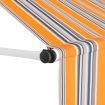 Manual Retractable Awning 400 cm Yellow and Blue Stripes