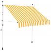 Manual Retractable Awning 200 cm Yellow and White Stripes