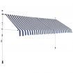 Manual Retractable Awning 400 cm Blue and White Stripes