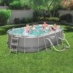 Bestway 4.27x2.50x1.00m Power Steel Frame Above Ground Oval Pool Set with Filter Pump