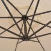 Hanging Parasol with LED Lighting 300 cm Sand Metal Pole