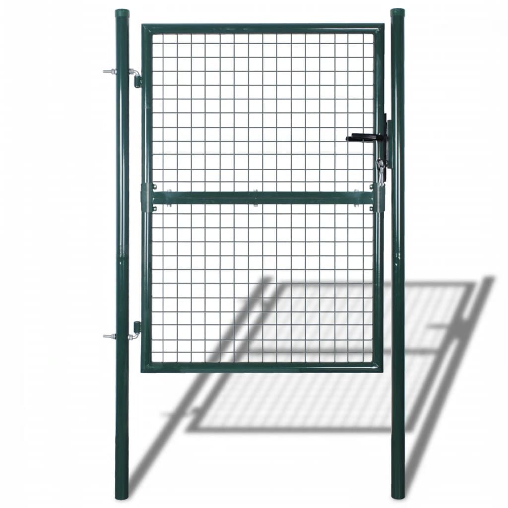 Garden Fence Gate 85.5x200 cm/100x250 cm Steel Green