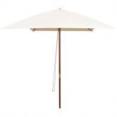 Parasol 200x300 cm Wooden Pole Cream White