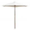 Parasol 270x270 cm Wooden Pole Cream White