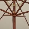 Parasol 270x270 cm Wooden Pole Cream White