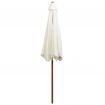 Parasol 270x270 cm Wooden Pole Cream White