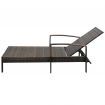 Sun Lounger with Cushion Poly Rattan Brown