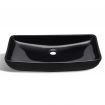 Ceramic Bathroom Sink Basin Black Rectangular