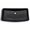 Ceramic Bathroom Sink Basin Black Rectangular