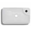 Ceramic Bathroom Sink Basin with Faucet Hole White