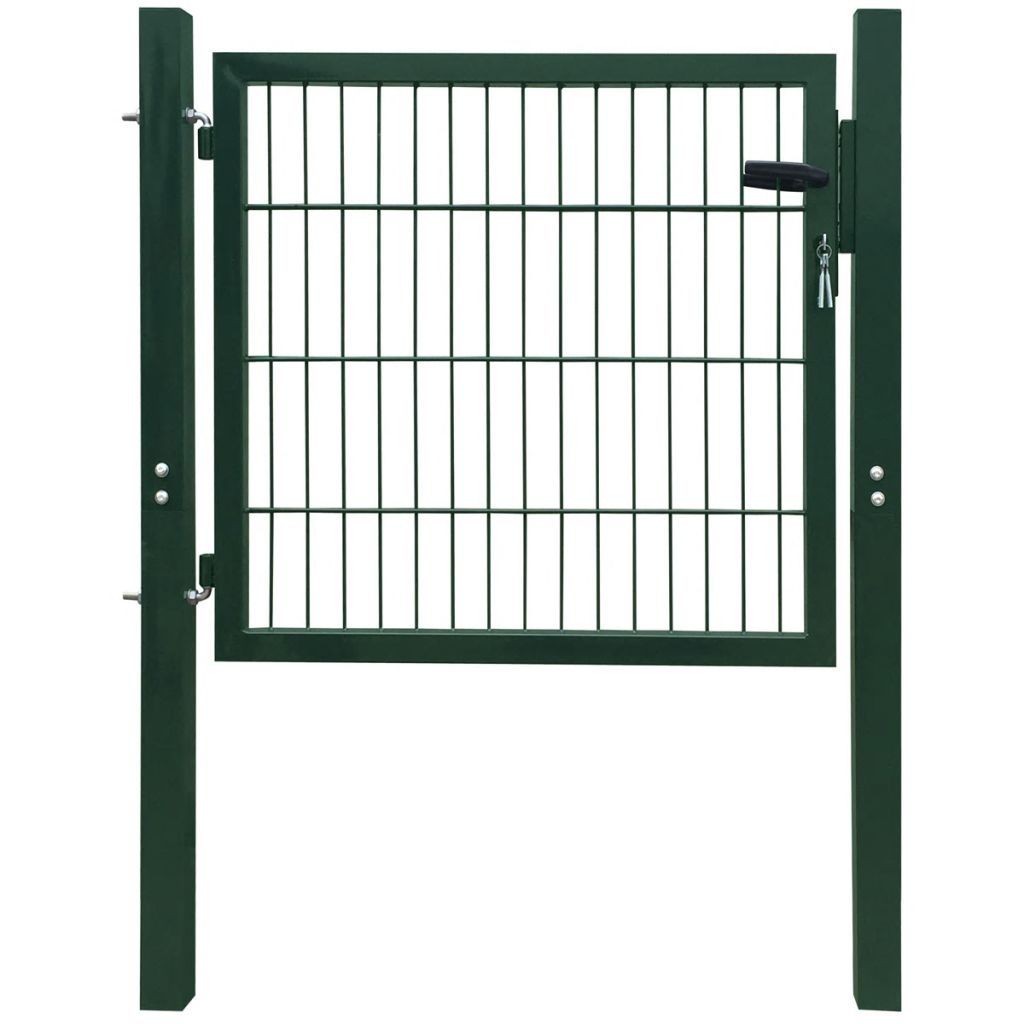 Fence Gate Steel Green 106x150 cm