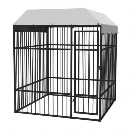 Heavy-Duty Outdoor Dog Kennel with Roof 2x2 m