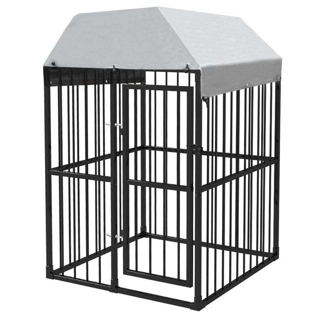Heavy-Duty Outdoor Dog Kennel with Roof 120x120 cm