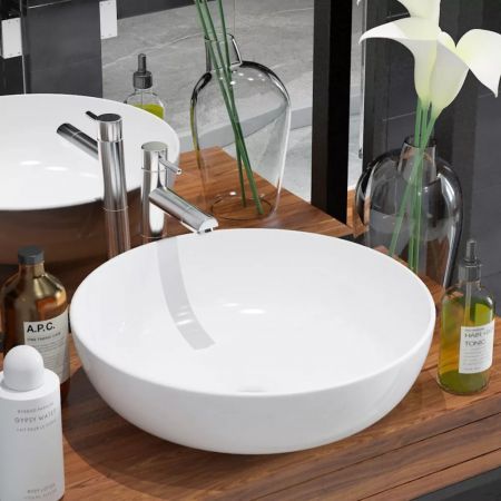 Basin Round Ceramic White 41.5x13.5 cm